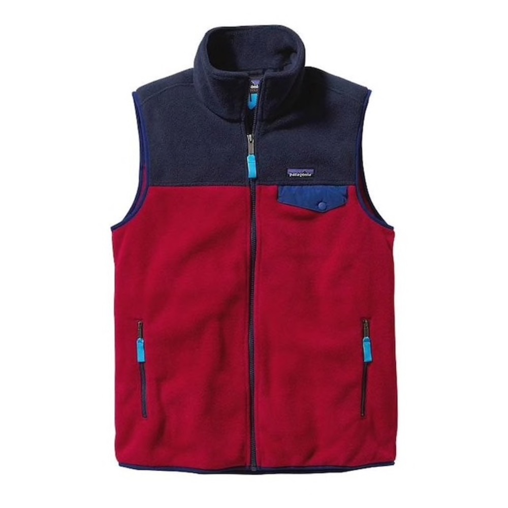 Men’s Patagonia Synchilla Red and Navy Block Vest